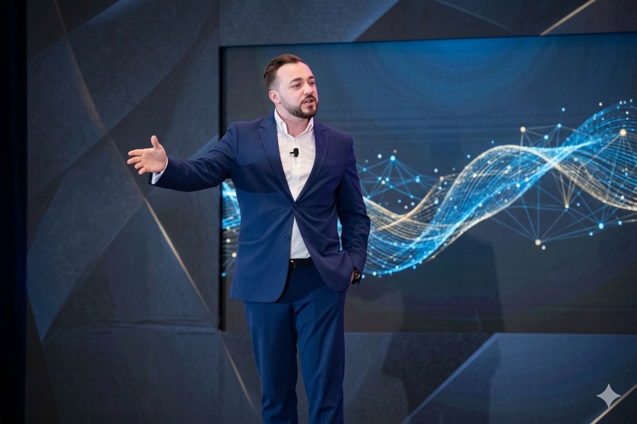 Chris Michael delivering a keynote