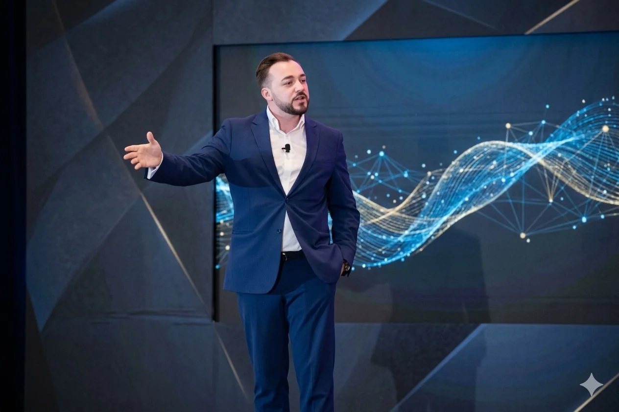 Chris Michael delivering a keynote